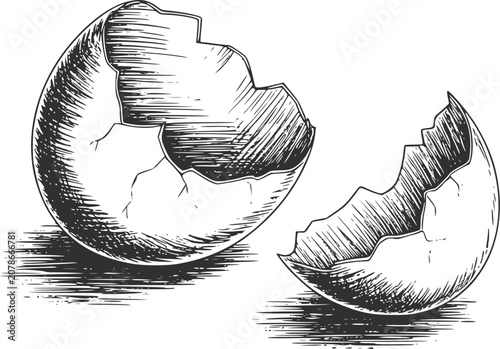 Fotografija Cracked eggshell symbol of new beginnings and fragility
