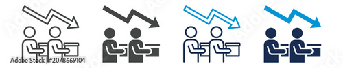 Bild auf Leinwand mass layoff icon set with multi concept