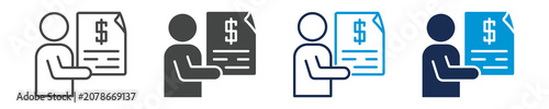 Φωτογραφία debtor icon set with multi concept