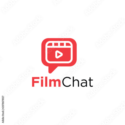Film Chat Logo Simple Vector 