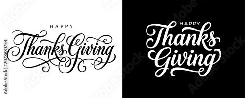Happy thanksgiving calligraphy art