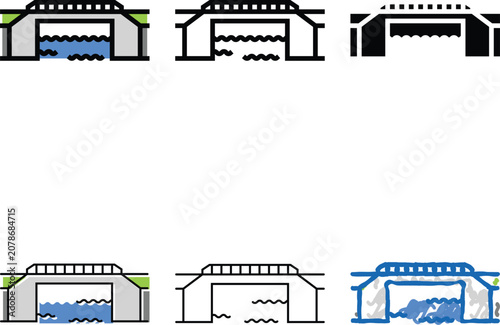 Fotografie girder bridge color icon vector