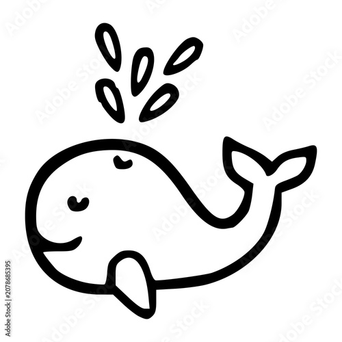 Photos black and white classic aquatic mammal blowhole outline doodle