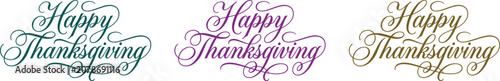 Happy thanksgiving calligraphy greeting cards