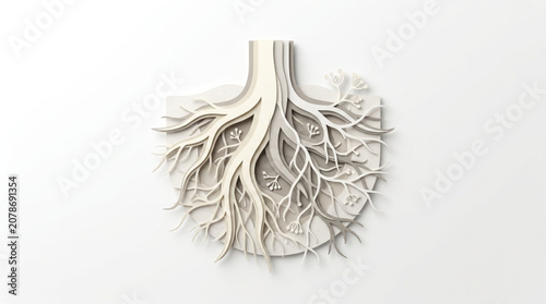 Intricate Tree Roots System Abstract Design.