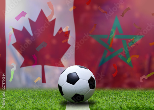 Football Cup competition between the national Morocco and national Canada.