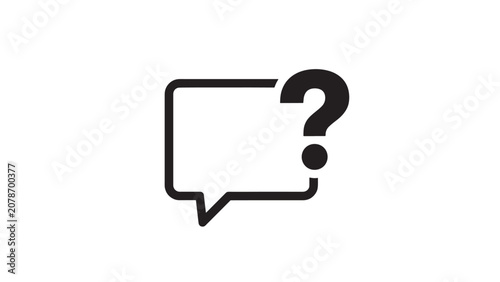Speech bubble icon with question mark for inquiry…
