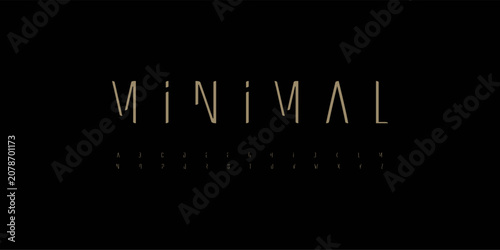 Foto Minimal condensed font alphabet with slim luxury proportions for premium branding, fashion editorial titles, clean logos and modern boutique design