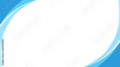 Light Blue Abstract Wave Corner Frame Border with Copy Space, Modern Business Curved Transparent PNG