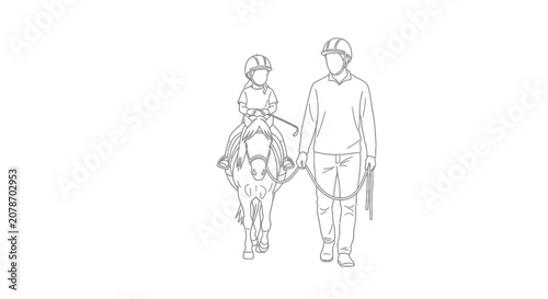 Family walking together with child on shoulders.