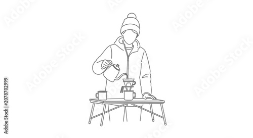 Worker using machinery in protective gear.