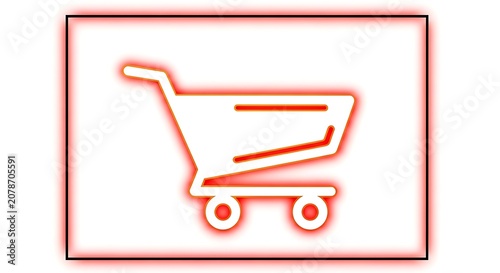 Minimalist Shopping Cart Icon on White Background Flat Design Vector Illustration