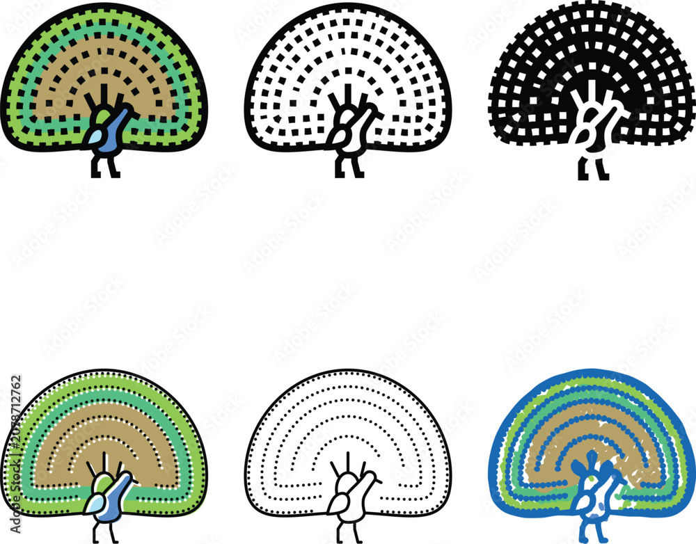 Fototapeta premium peacock wild mix bird color icon vector. peacock wild bird sign. isolated symbol