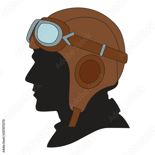 Classic Pilot Headgear Element Vector for Aviation History Enthusiasts and Design