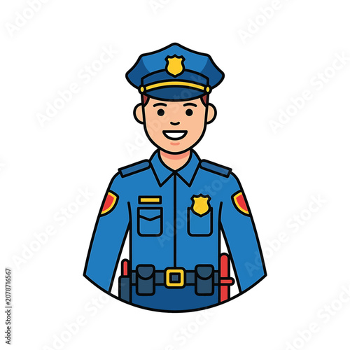 Fotografi Smiling police officer in uniform.