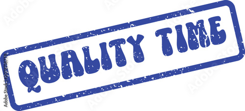 Foto A distinct blue rubber stamp prominently displays the meaningful words Quality T