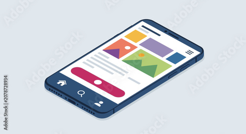 Smartphone App Icons Flat Design Vector Illustration Graphic Resource