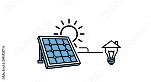 solar_panel_light_bulb_energy_saving_flat_design