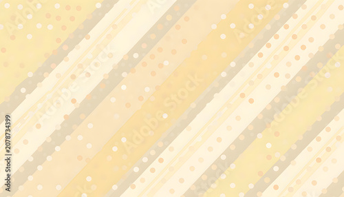 Abstract yellow diagonal stripes with soft bokeh polka dots