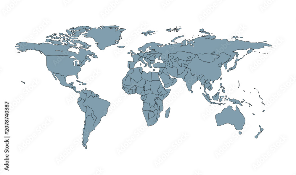 Fototapeta premium Modern Outlined worldmap for horizontal 10 illustration image graphic for design projects presentations digital media marketing visuals professional c
