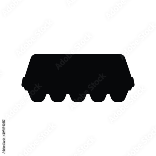 Egg Tray Food Packaging Solid Silhouette Icon Design Collection