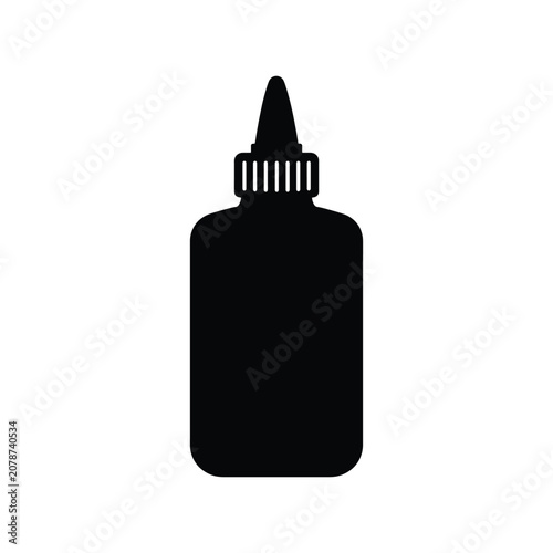 Glue Bottle Office Supply Solid Silhouette Icon Design Collection