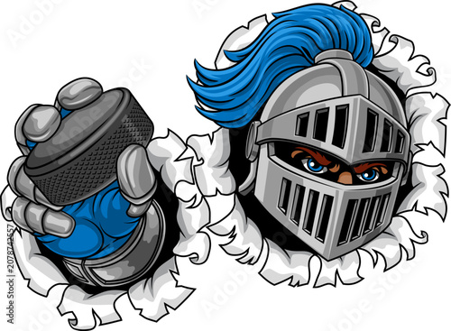 Photography Medieval Knight Ice Hockey Puck Sports Team Mascot