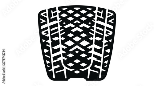 Surfboard Traction Pad Grip Black Design, Abstract Pattern, Surfing Gear