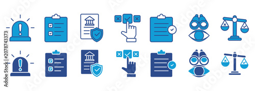 Photos compliance icon pack dual tone collection set Keywords and pictogram vector illustration