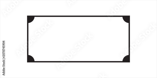 Minimal corner frame border. Elegant rectangular outline frame. Simple decorative border design.