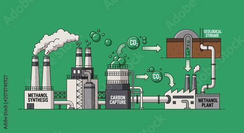 Foto Industrial Pollution Vector Illustration