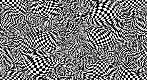 Optical Illusion Black and White Geometric Pattern.