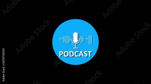 Social media promo video animation with orange circle mic for media production and streaming. Sound design motion graphic featuring orange mic circle for streaming and digital content.