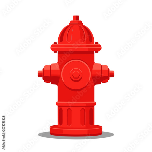 Red Fire Hydrant Standing Alone on White Background