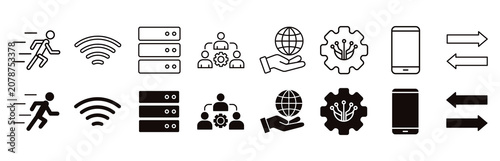 5G icon set. mobile and traffic vector illustration concept