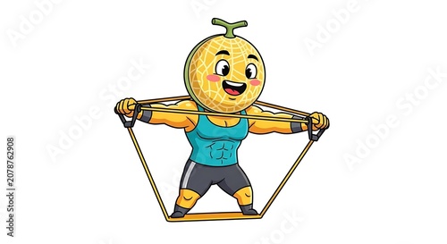 Happy cartoon child sitting on a crescent moon.