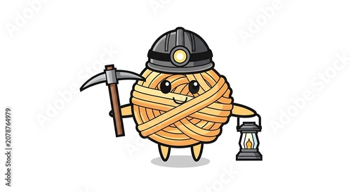 Cartoon character wearing a bee costume holding honey jar.