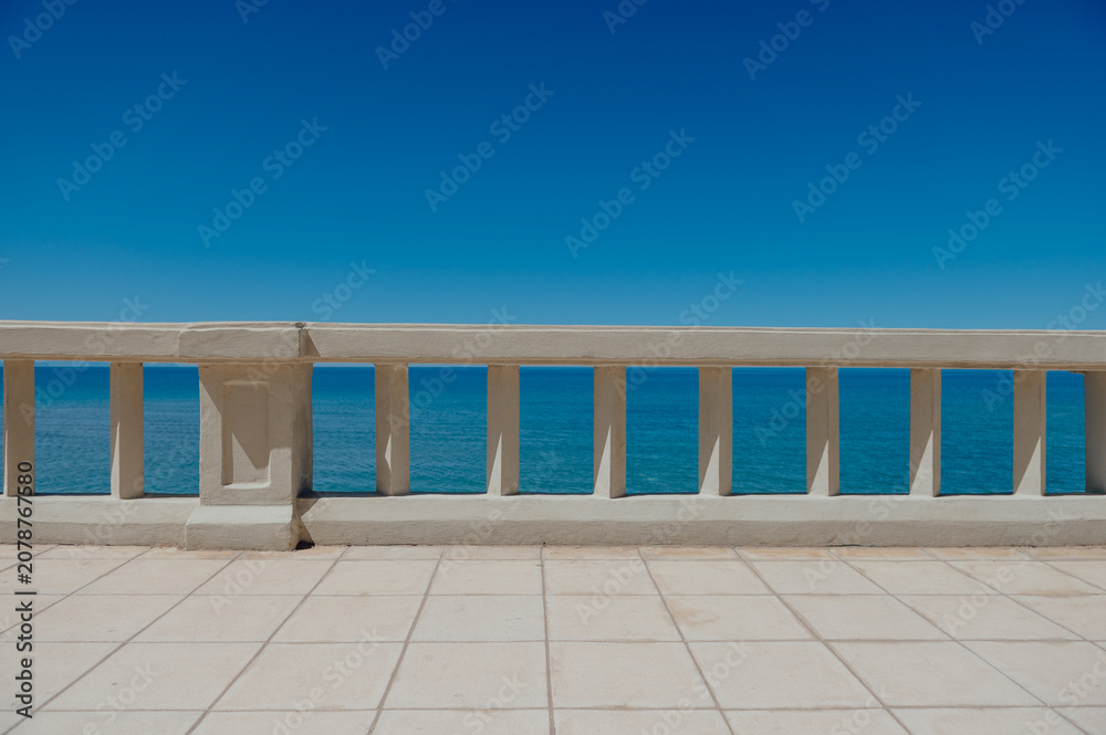 Obraz premium Mediterranean Sea viewed from the Cefalù promenade, Sicily, Italy