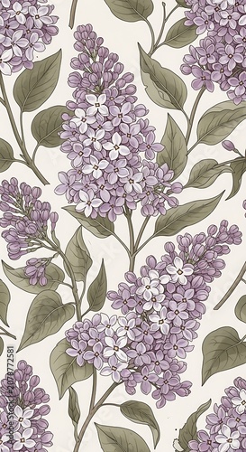 Close-up of blooming lilac flowers in sunlight.