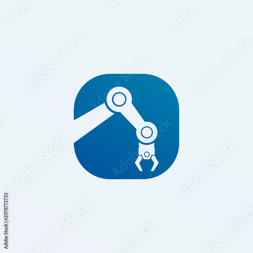 Robotic Arm Logo with Circular Joint Composition