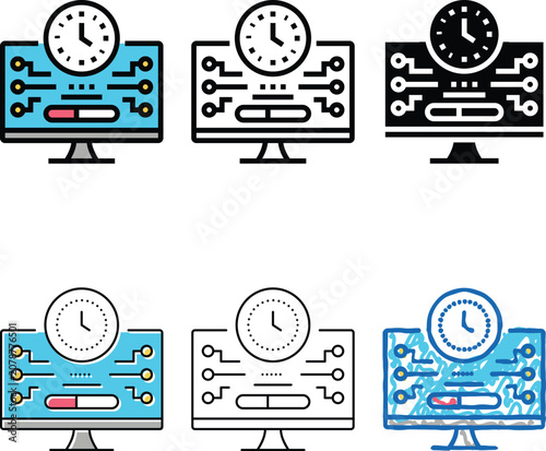 Canvas Print shareware upload color icon vector