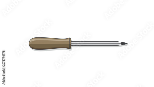 Fotografija Wooden Handle Screwdriver Tool Metal.