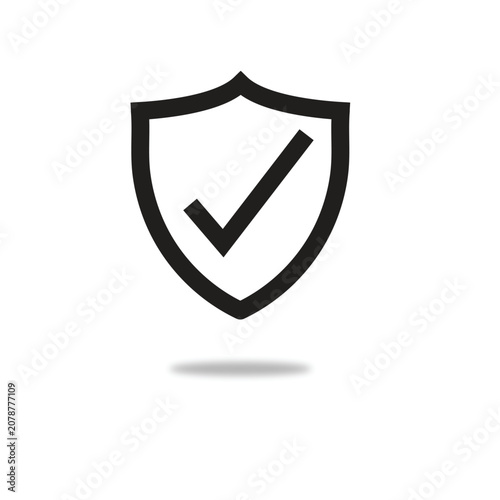 Tick shield security icon illustration