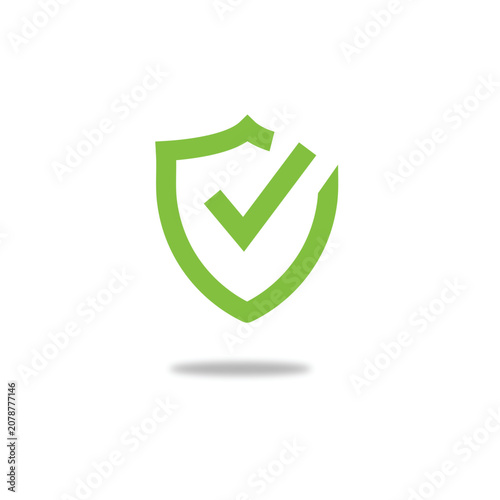 Tick shield security vector icon