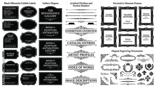 Black Vintage Elegant Label Designs.