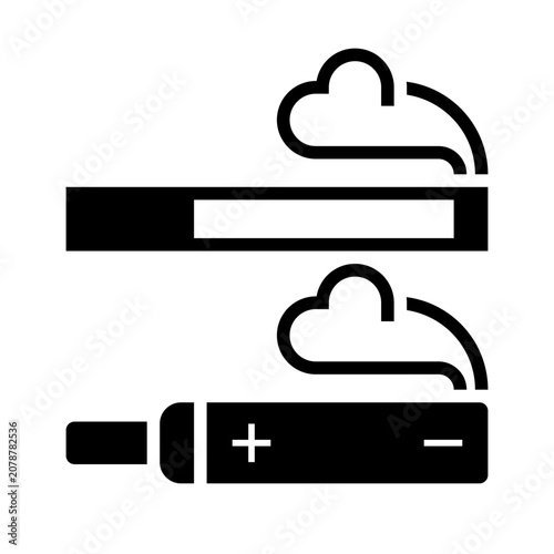 Obraz na płótnie Smoking and vaping icon set