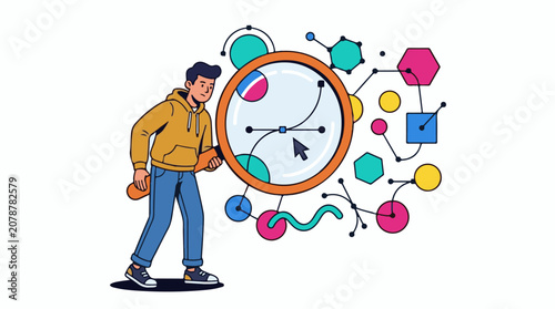 Man Examines Large Clock Face Closely.