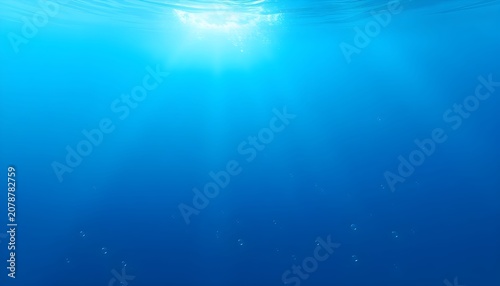Sunlight filtering through ocean water surface