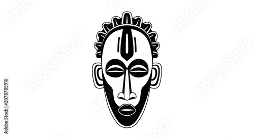 Tribal African Mask Face Design.