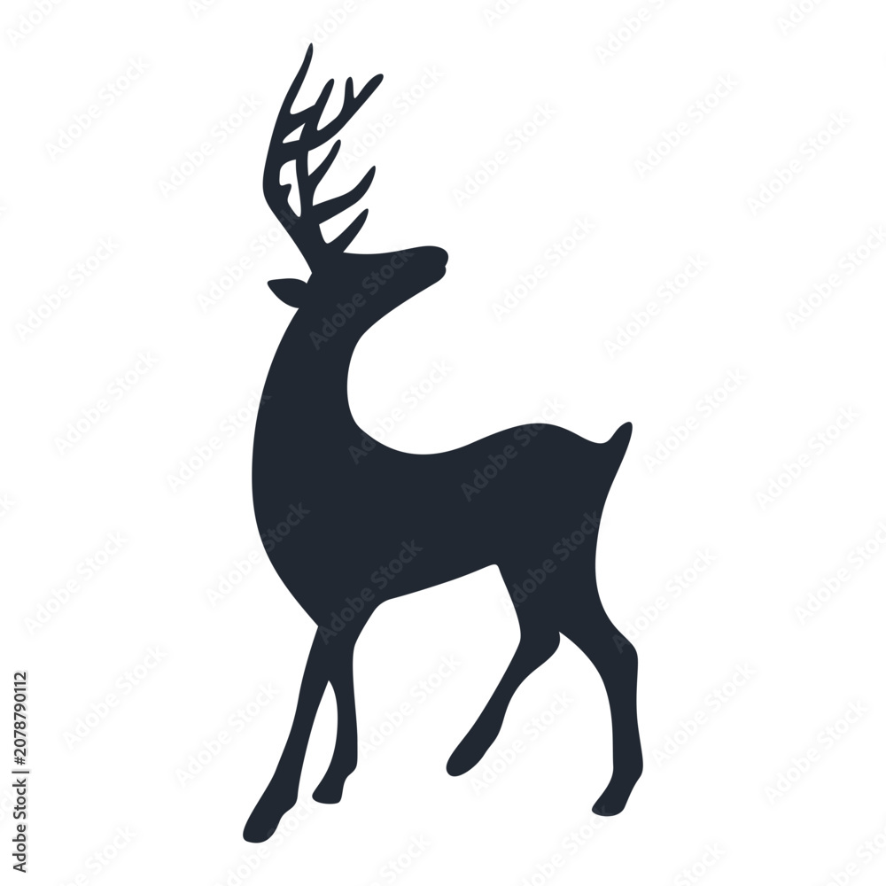 Fototapeta premium Silhouette of Christmas Reindeer.